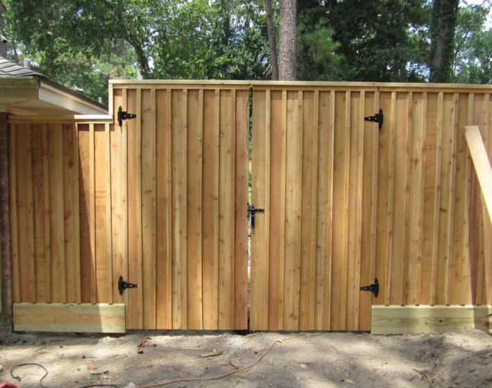 Wood gate installation